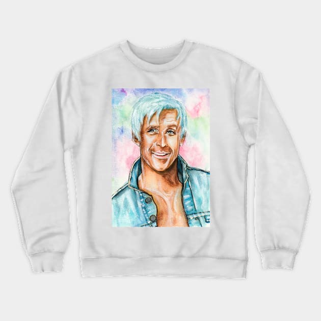 Ryan Gosling Crewneck Sweatshirt by Svetlana Pelin